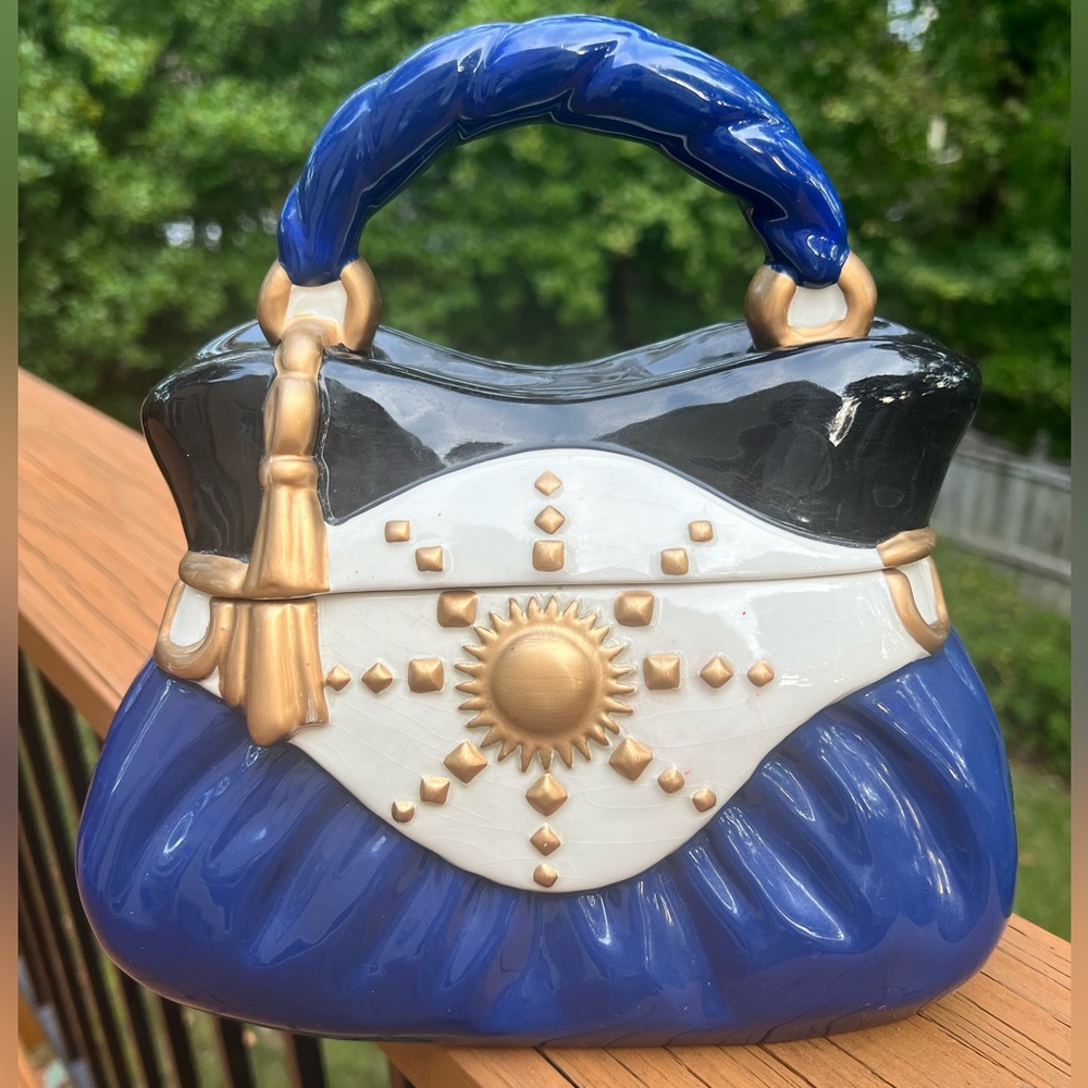 Vtg David’s Cookies Handbag Cookie Jar Canister